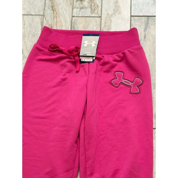 NEW Under Armour women's small pink COLDGEAR capri joggers MSRP $65 - Picture 3 of 7